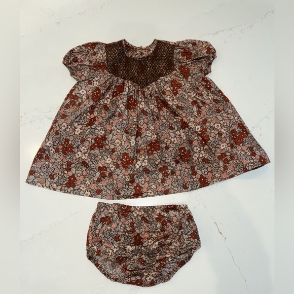 Floral Baby Dress and Bloomers Set